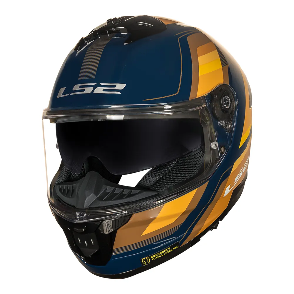 Capacete LS2 FF808 Stream 2 Vintage Blue Orange | Moto Savages