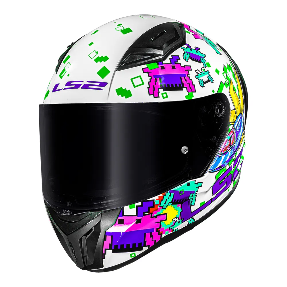 Capacete LS2 FF810 Vigo Space Attack White Purple | Moto Savages