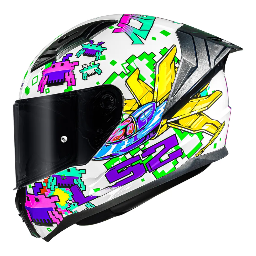 Capacete LS2 FF810 Vigo Space Attack White Purple | Moto Savages