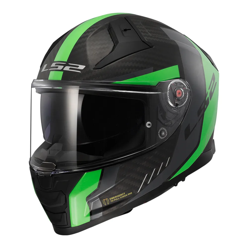 Capacete LS2 FF811 Vector II Carbon Grid Matte Fluo Green | Moto