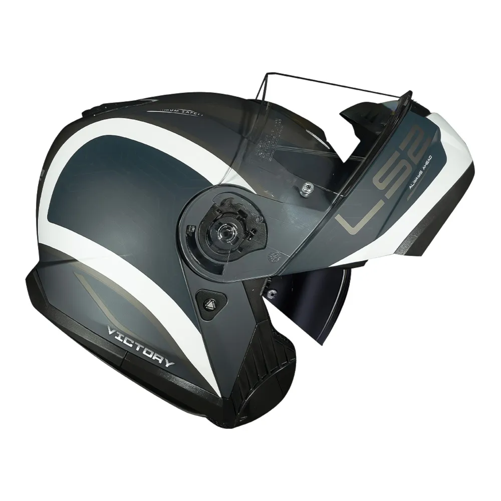 Capacete LS2 FF908 Strobe 2 Victory Matte Titanium White Metal Blue