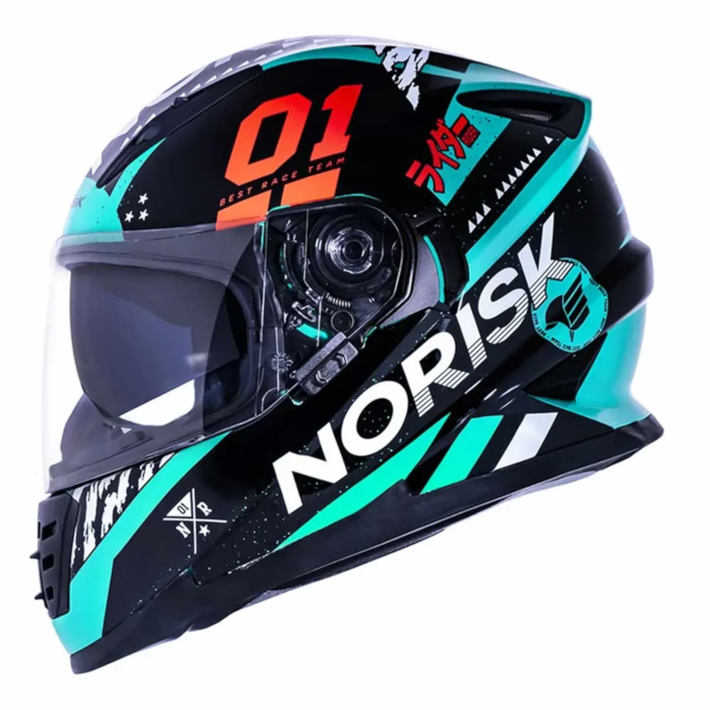 Capacete Norisk FF302 Tokyo Black White Green | Moto Savages