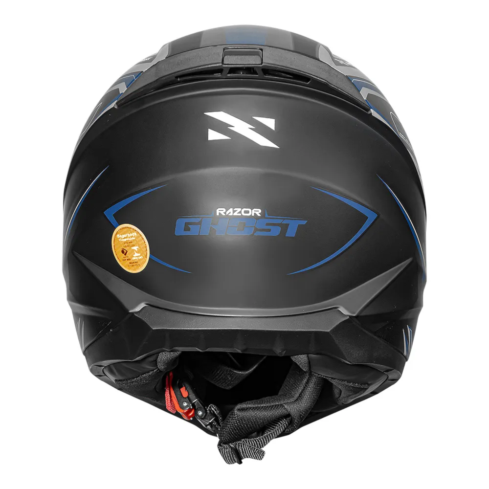 Capacete Norisk Razor Ghost Matte Black Blue | Moto Savages