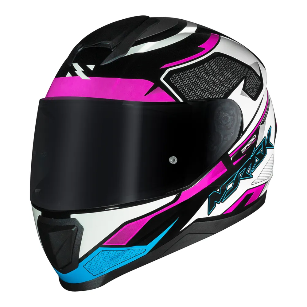 Capacete Norisk Razor Speedmax Black White Pink | Moto Savages