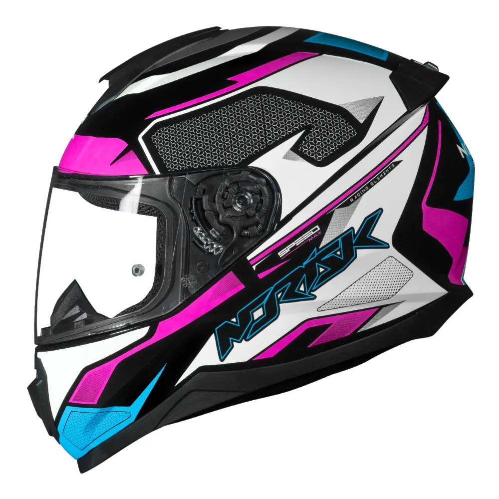 Capacete Norisk Razor Speedmax Black White Pink | Moto Savages