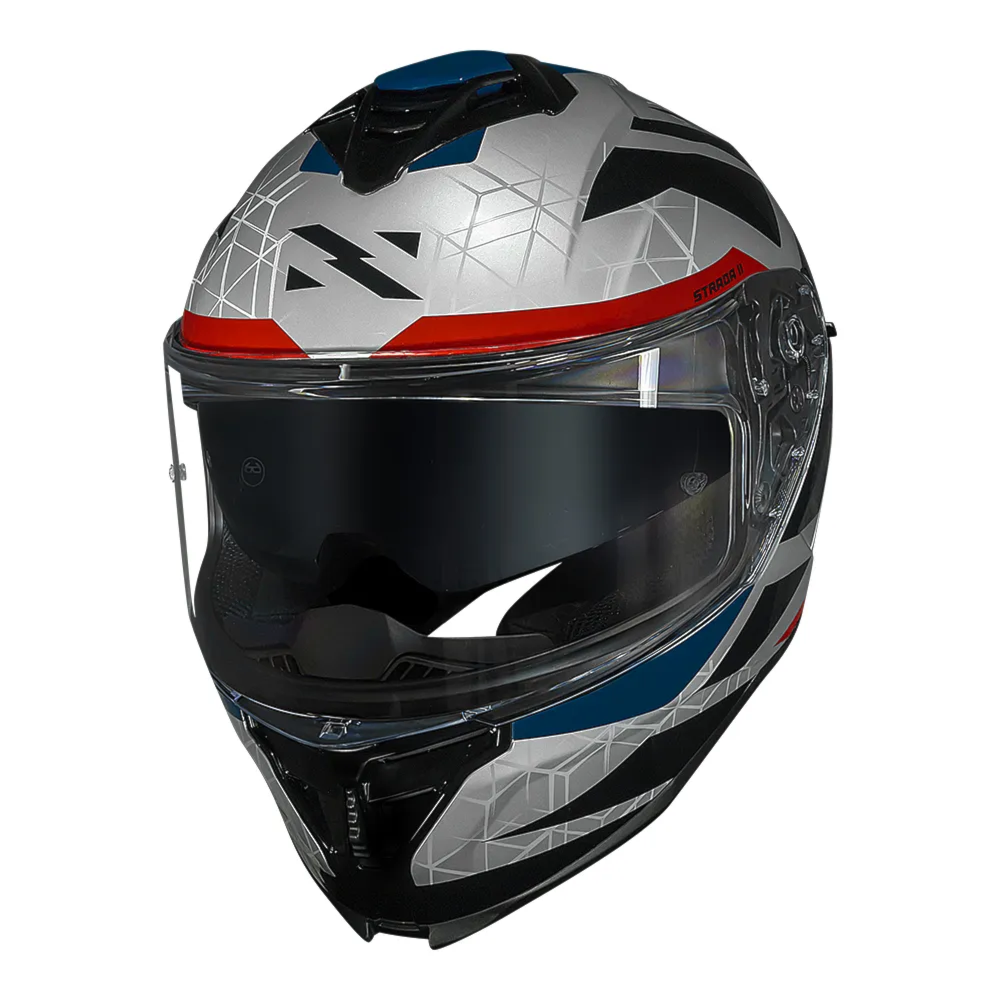 Capacete Norisk Strada 2 Evoque Silver Red Blue | Moto Savages