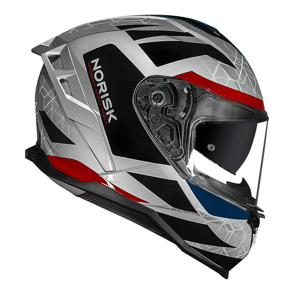 Capacete Norisk Strada 2 Evoque Silver Red Blue | Moto Savages