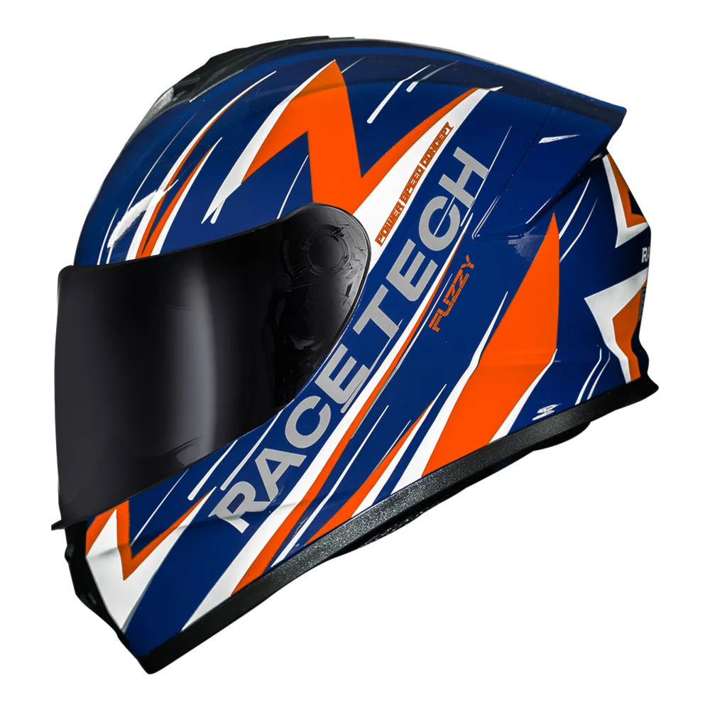 Capacete Race Tech Hit Fuzzy Blue Orange | Moto Savages